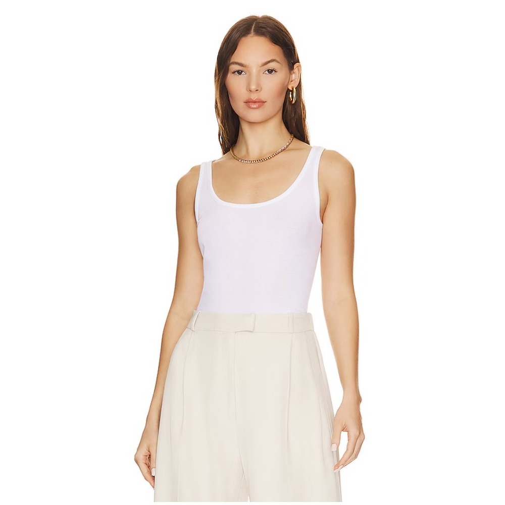Vince White Scoop Neck Tank Top